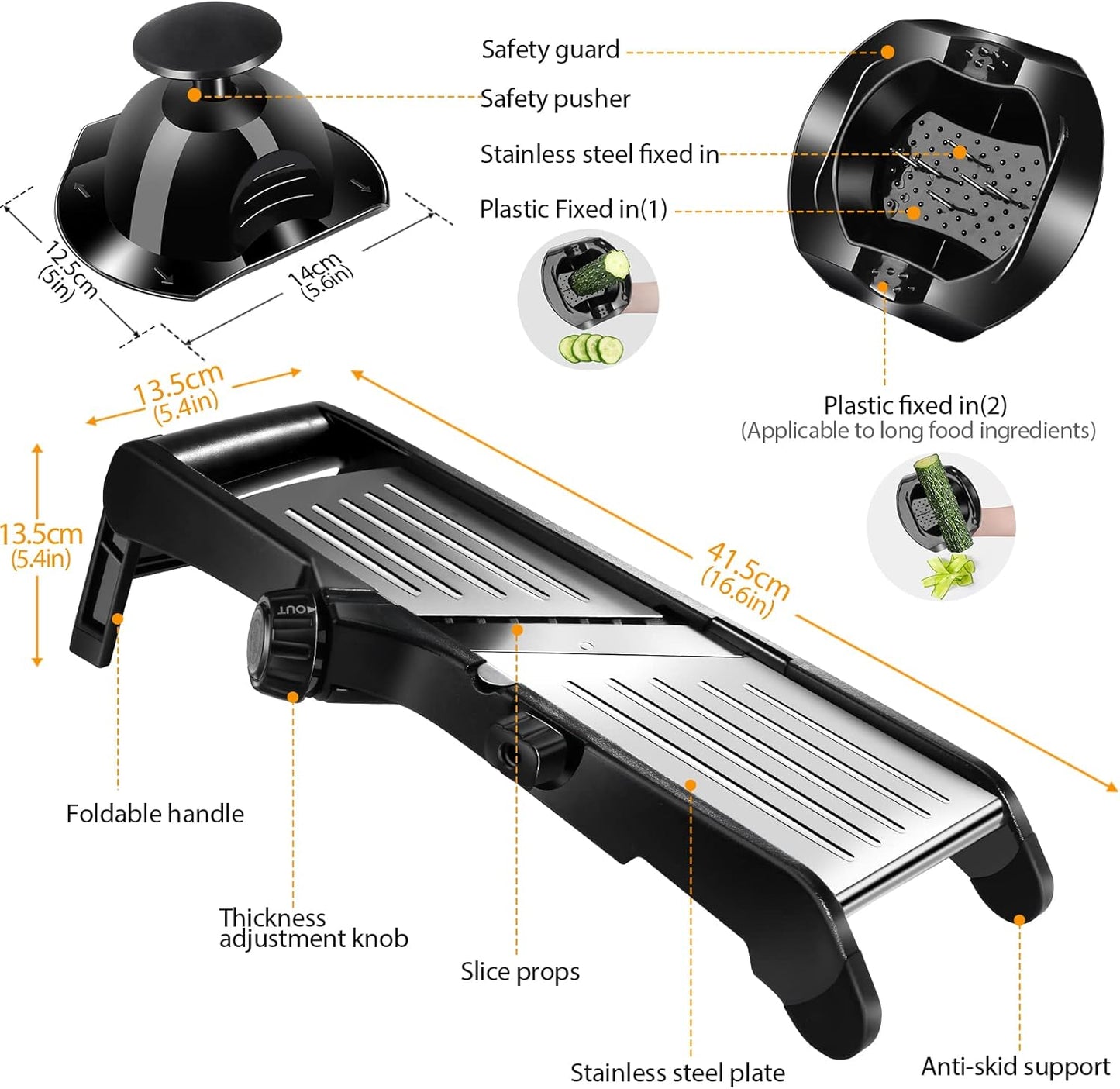 MASTERTOP Mandoline Slicer for Kitchen Adjustable Stainless Steel Food Slicer Vegetable Chopper Onion Waffle French Fry Cutter Potato Chip Julienne Slicer with Safety Gloves
