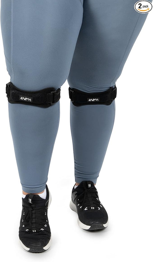 KARM Plus Size Knee Brace for Women & Men Plus Size - Patella Band - Patellar Tendon Support Strap for Jumpers Knee Pain, Basketball, Sports, Obese (XXL/3XL/4XL/5XL/6XL, Pair of 2 Straps, Black)