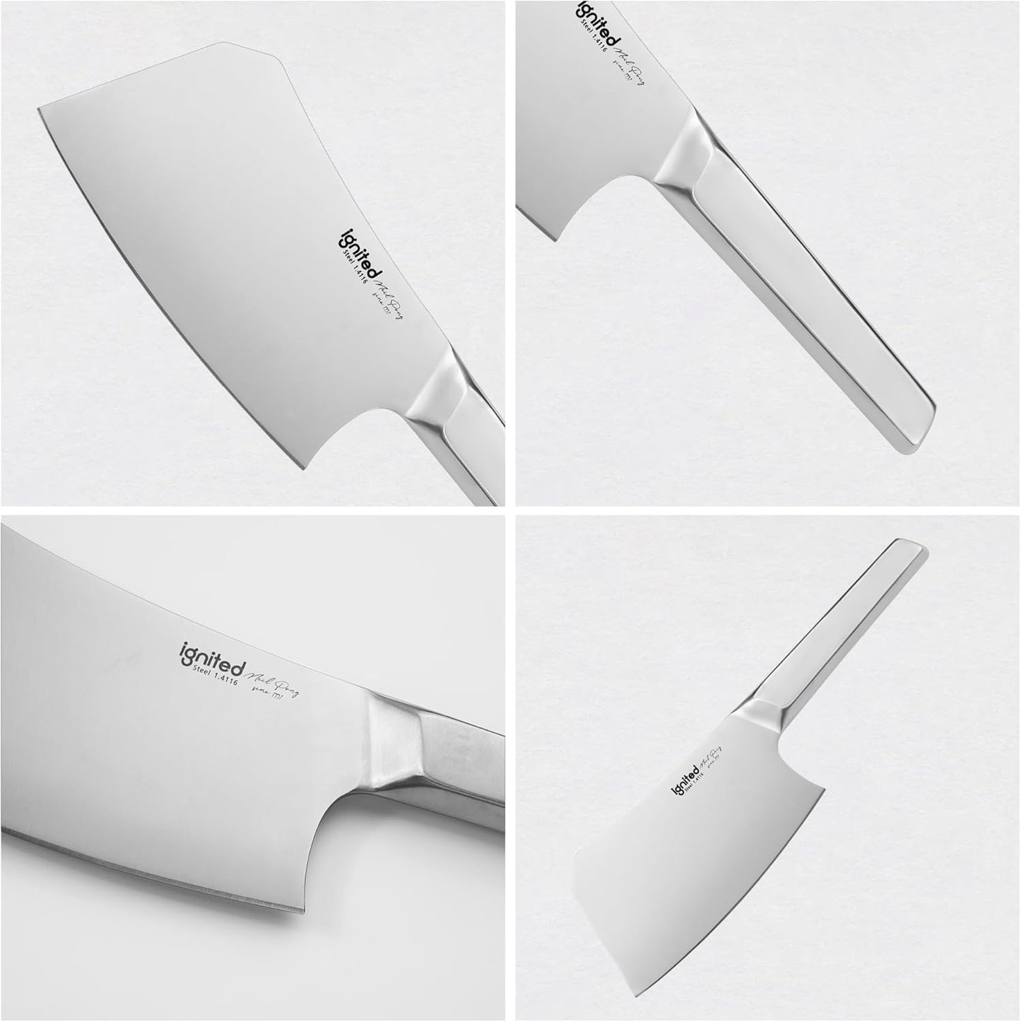 7 inch Meat Cleaver, One-piece Full Metal Cleaver Knife, Heavy Duty Butcher knife, German 1.4116 High Carbon Stainless Steel kitchen Knife, Chopping Knife for Meat, Bone, Lamb Chops