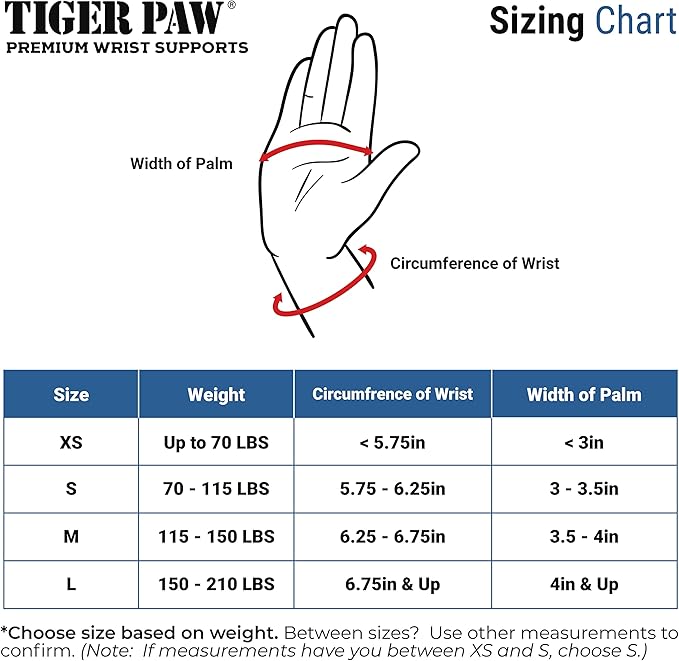 Tiger Paw Authentic Gymnastics Wrist Supports (Sold in