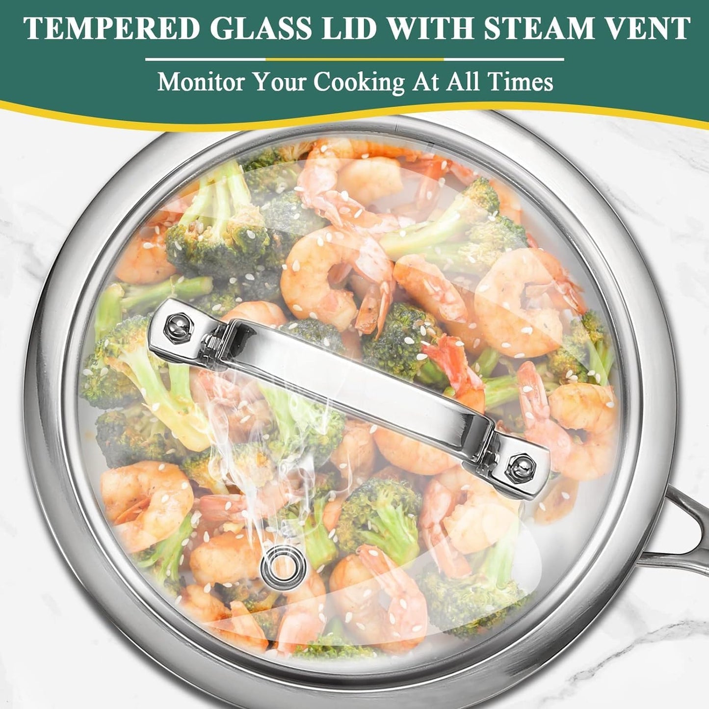 DELARLO Tri-Ply Stainless Steel 1 Quart Saucepan with Lid, Compatible With All Stove 600℉, Small Pots for Cooking, Fast Even Heats, Stainless Pot 1QT, Durable Sauce Pot, Saucepan with Lid