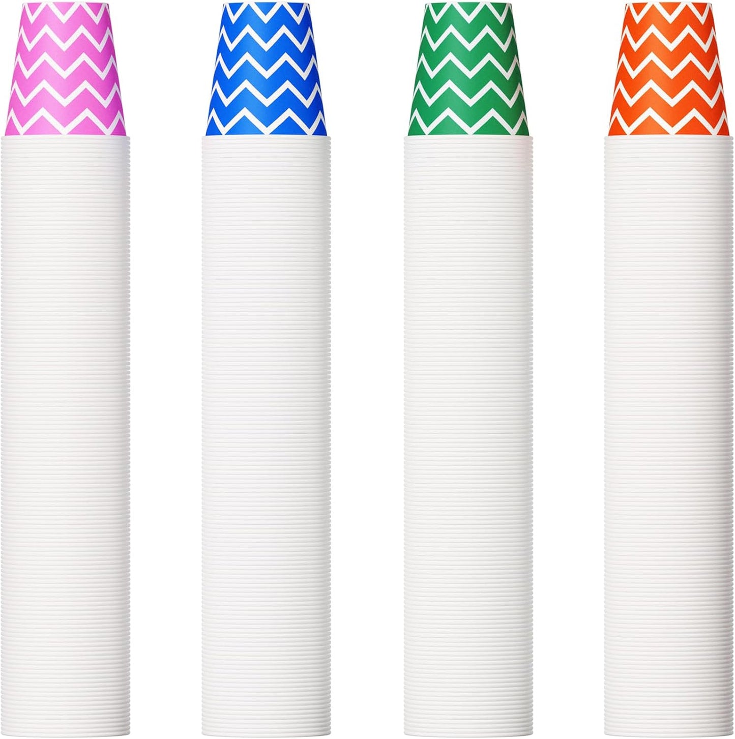 500 Pack 5oz Paper Cups, Multicolor Paper Disposable Cups, Small Mouthwash Cups, Cold Beverage Drinking Cup for Party, Travel and Event (Strip)