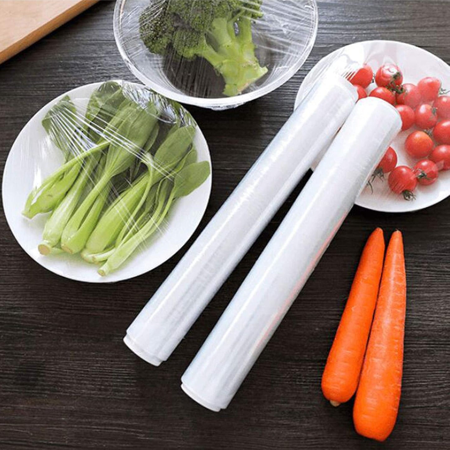 Plastic Cling Wrap Refillable Food Wrap Stretch Clear Cling Wrap 12 Inch×328 Ft (Only Cling Wrap)