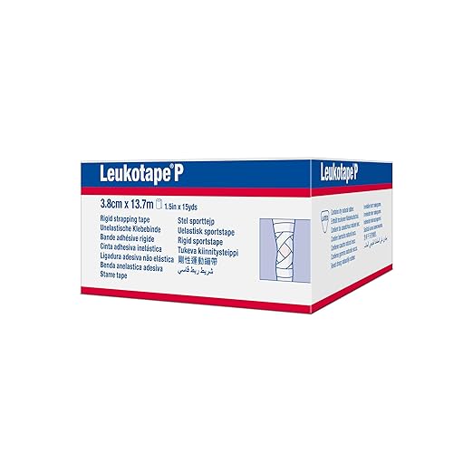 Leukotape P Adhesive Strapping Tape – for Sports Injuries, Strains and Sprains - 1.5 in x 15 yds, Tan, (1 Roll)