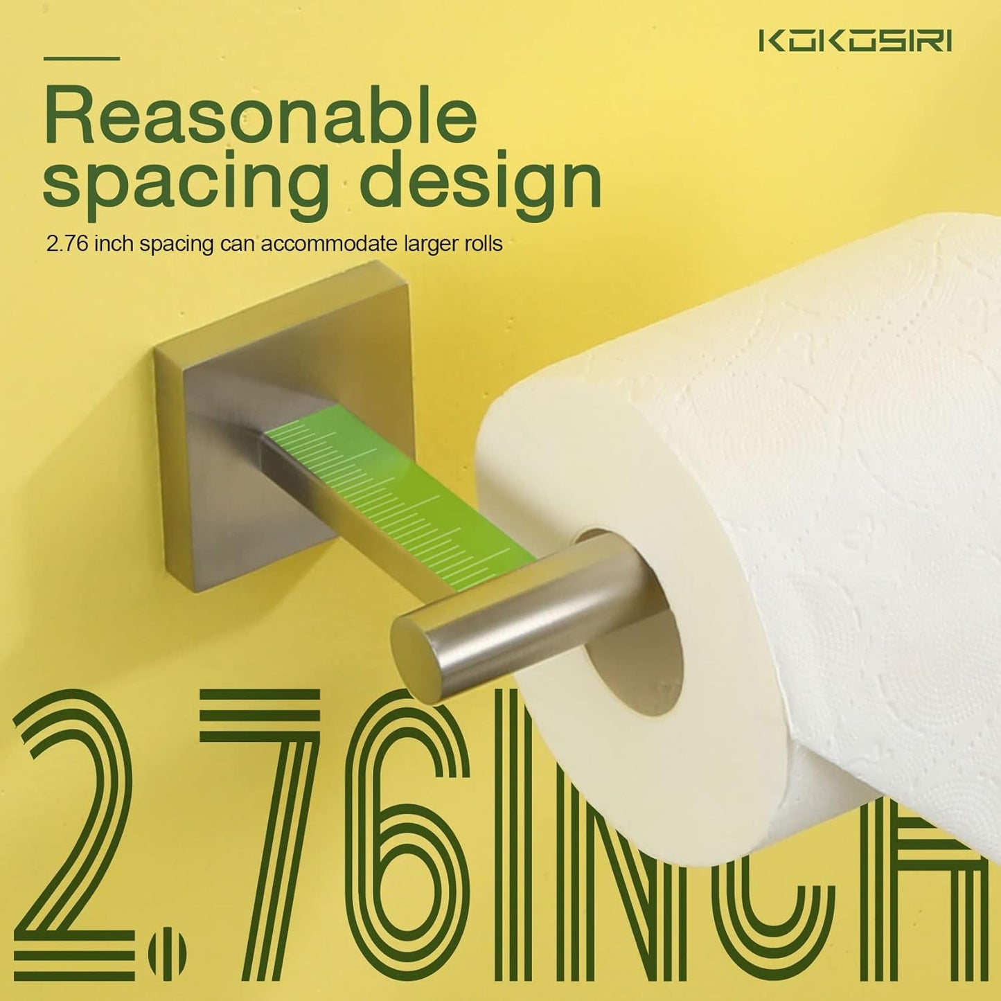 KOKOSIRI Toilet Paper Holder Tissue Paper Dispenser for Bathroom Toilet Roll Holder Brushed Nickel Stainless Steel B2005BR