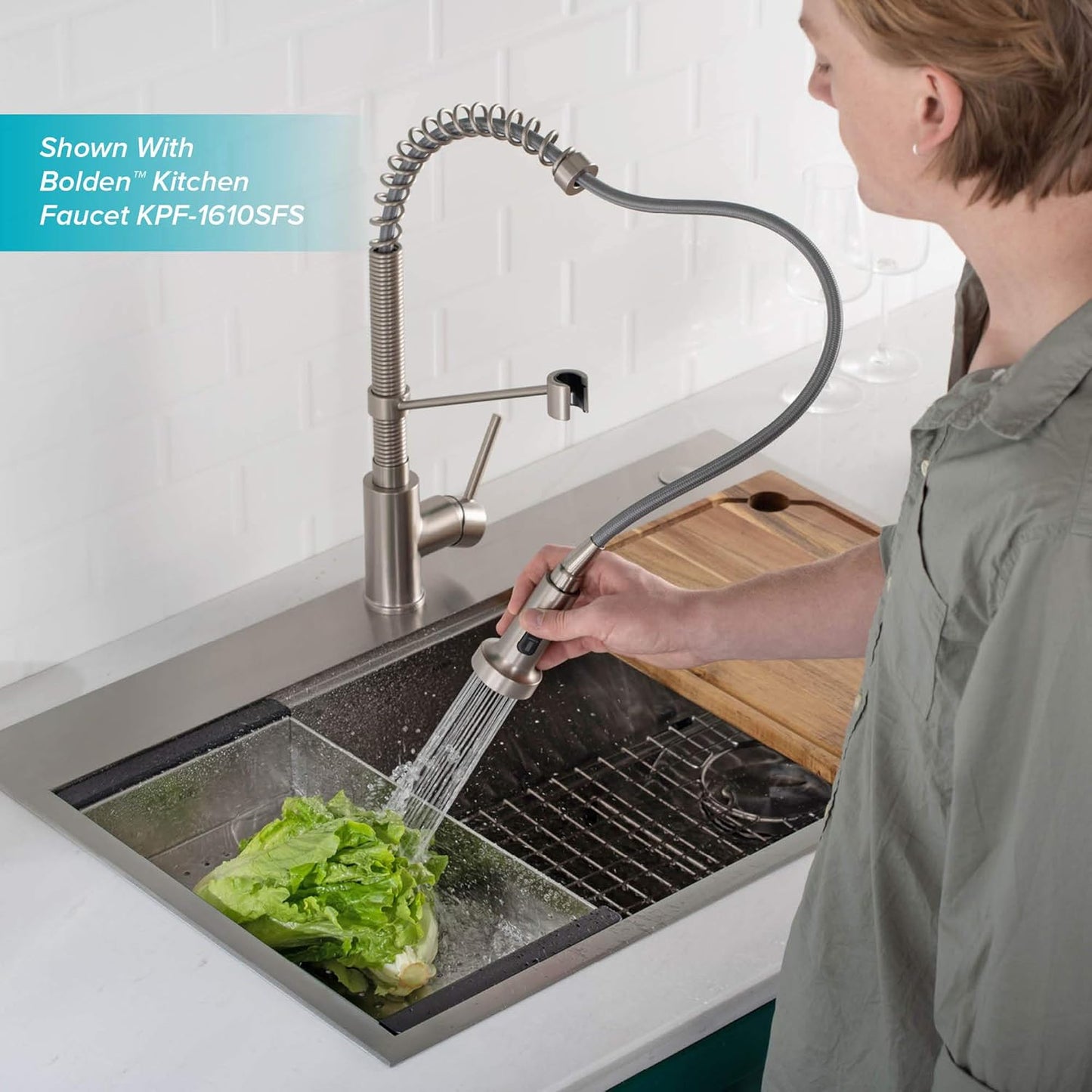 KRAUS Stainless Steel Colander for Workstation Kitchen Sink, CS-6