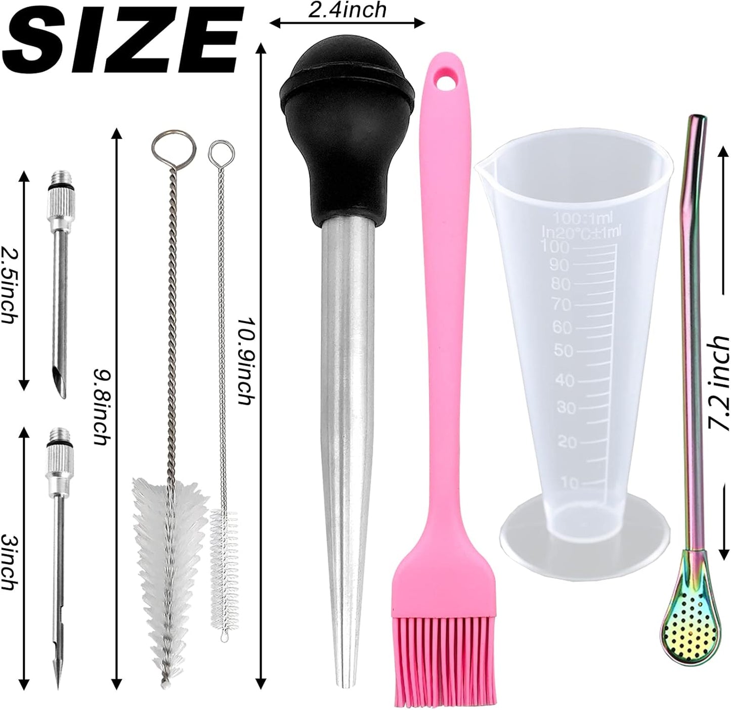 Turkey Baster Syringe Turkey Injector Cooking Seasoning Pump Commercial Grade Roast Duck Turkey Roast Cream Pump