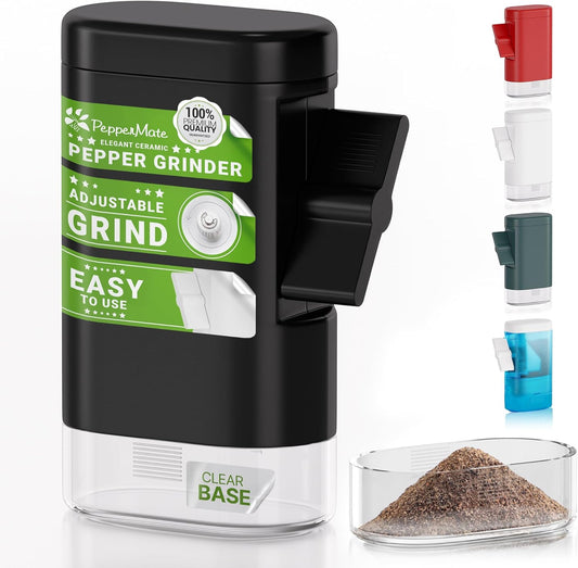 Traditional Black Pepper Grinder Mill - Manual, High-Efficiency Salt and Pepper Grinder - Durable, Adjustable Coarseness Pepper Mill Grinder - Easy to Use