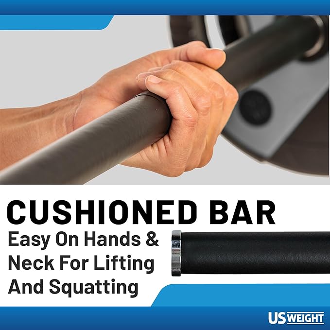 US Weight Barbell Weight Set for Home Gym 55â€ padded