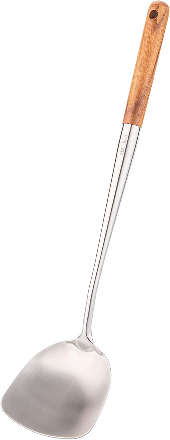 FJNATINH Wok Spatula - 17 Inch Stainless Steel Wok Turner for Cast Iron Skillet