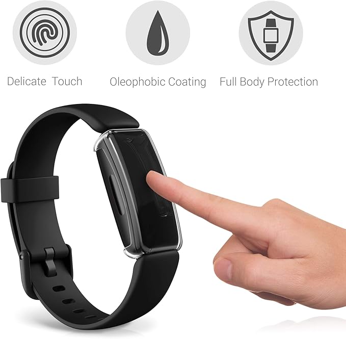 kwmobile Case Compatible with Fitbit Inspire 3 / Inspire 2 / Ace 3 Case - 2X TPU Silicone Fitness Tracker Cover - Transparent