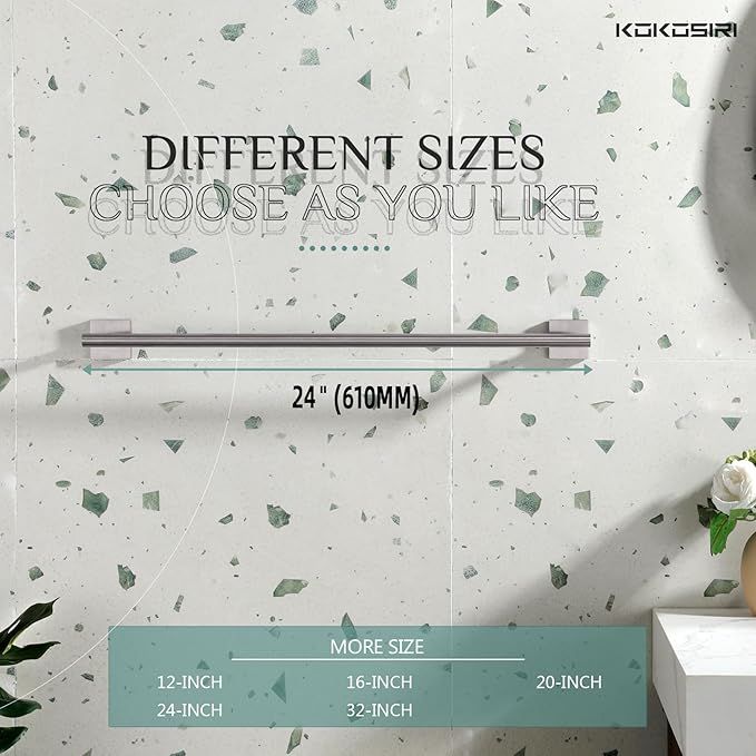 KOKOSIRI Towel Holder Bathroom Accessories Towel Bar 24 Inch, 2 Pack B4005BR-L24-P2