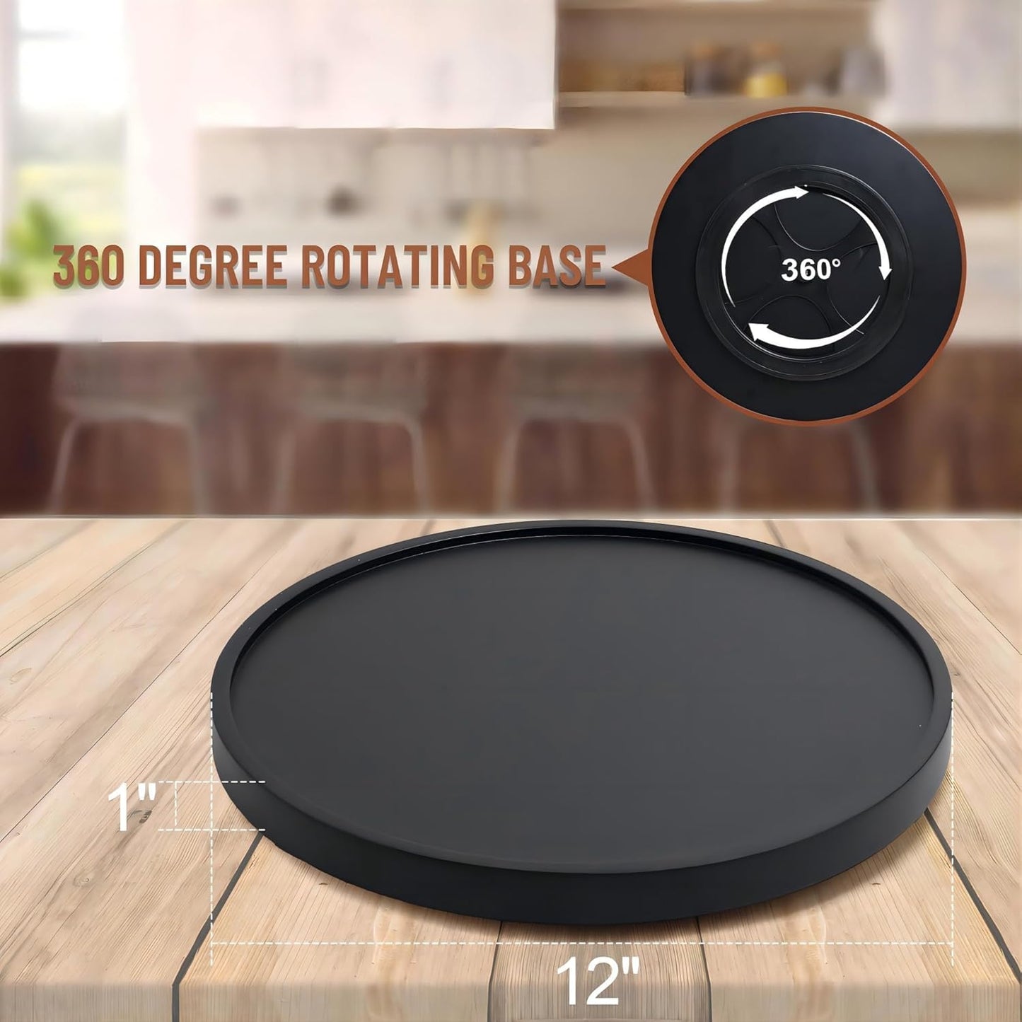 [ 2 Pack ] 12-inch Lazy Susan Organizers, ACIAZAAZ Lazy Susan Turntable for Cabinet, Kitchen Turntable Storage for Table, Countertop, Pantry