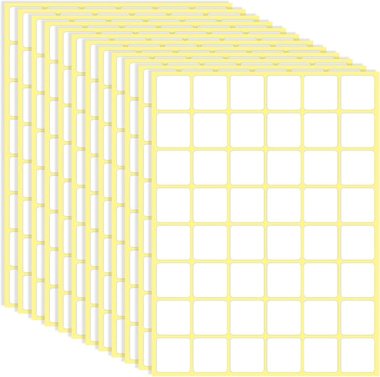1440 Pcs Blank Date Labels 1" X 1" Labels Stickers for Organizing Square Writable White Labels Food Labels for Jars Boxes File Folders Envelopes School Office Kitchen