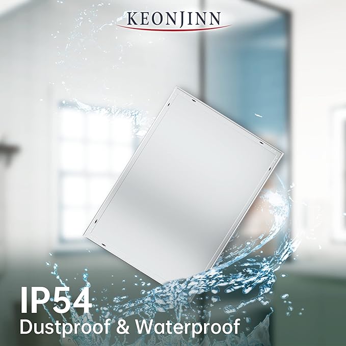 Keonjinn 20 x 28 Inch LED Mirror Bathroom 6000K(Horizontal or