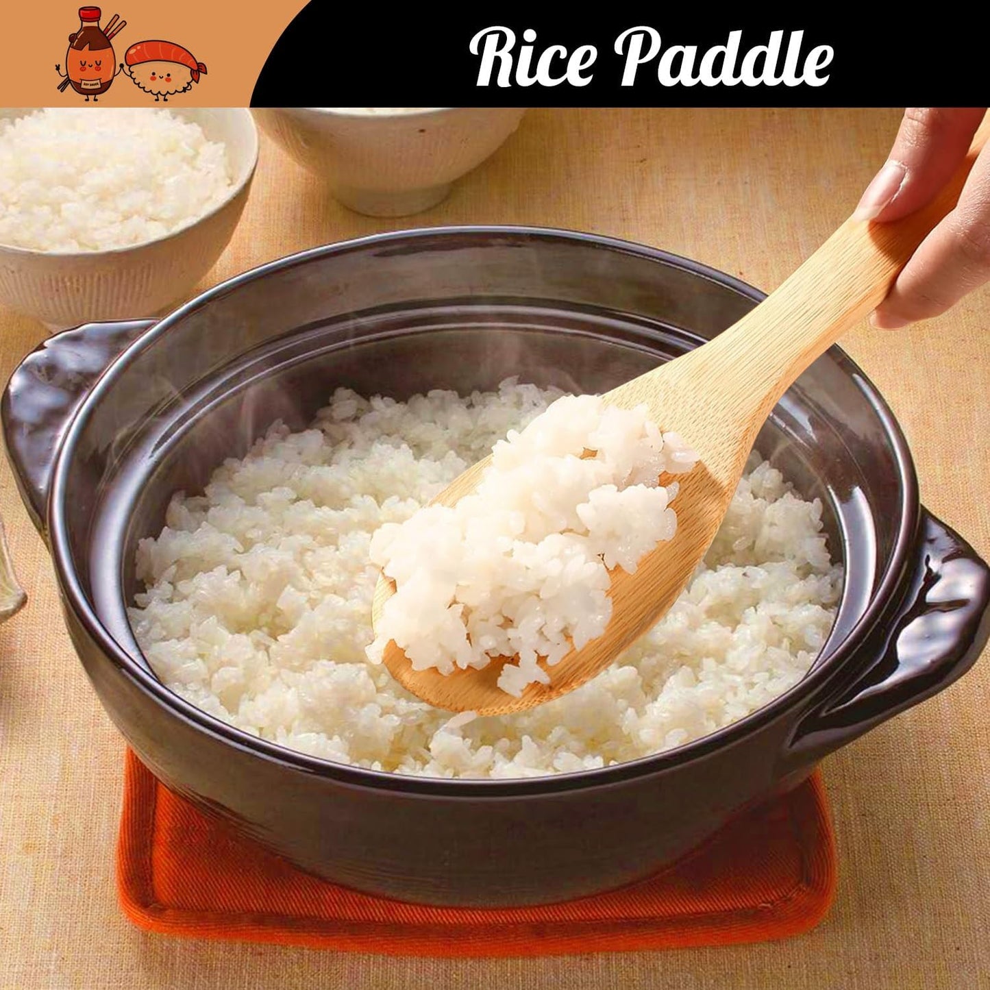 No Plastic Bamboo Sushi Making Kit, Sushi Roller, 2 Bamboo Sushi Rolling Mats, 5 Pairs Chopsticks, Sauce Dish & More - Natural Sushi Maker Set for Beginners DIY Sushi at Home