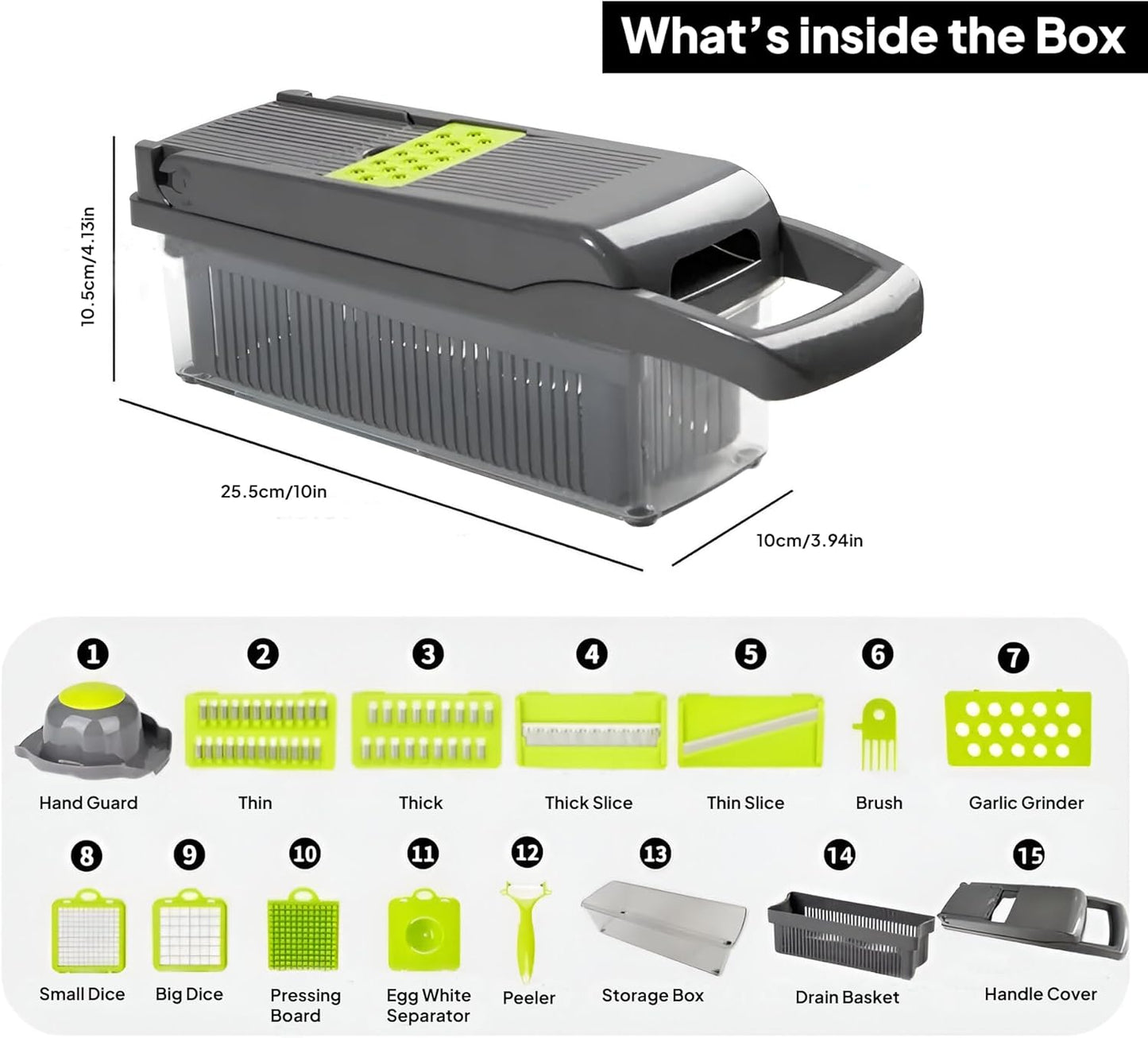 Vegetable Chopper with Container – 16-in-1 Food Dicer and Multi-Blade Cutter for Vegetables, Fruits, Cheese by Purest Peak