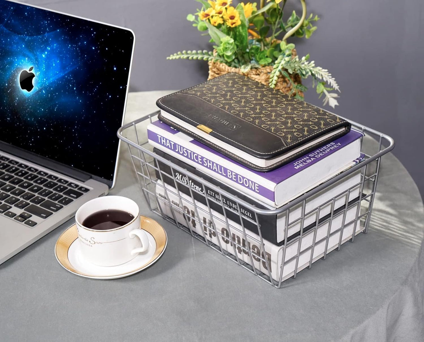 Wire Kitchen Storage Basket 3 Packs,Perfect Pantry Organization Accessories Baskets,Laundry Basket,Countertop Organization,Suitable for Kitchen,Bathroom,Bedroom,Tabletop,Stackable,Black