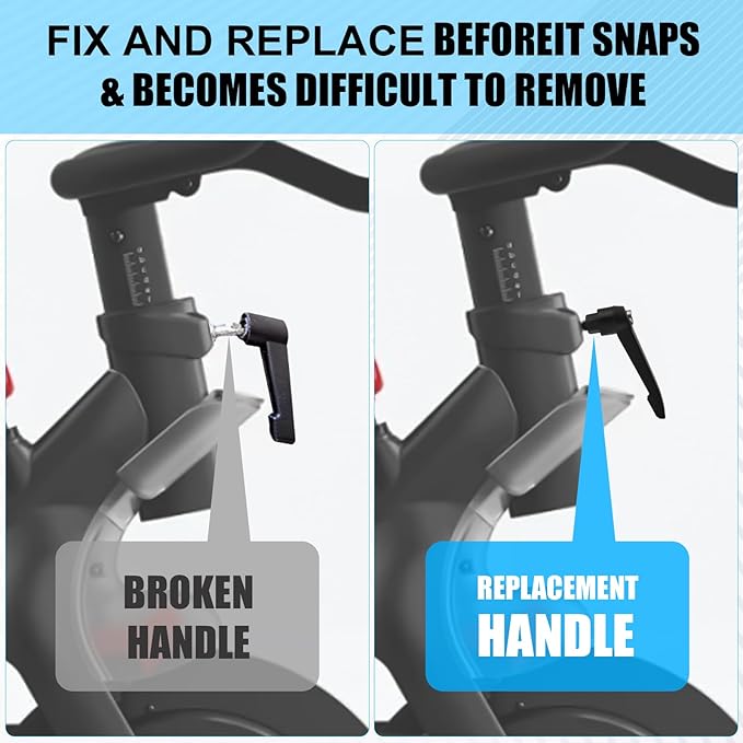 2PCS Exercise Bike Seat an Handle Height bar Adjustment Lever Compatible with Peloton Bike Replacement Parts, Adjustable Alloy L-Handle Accessories