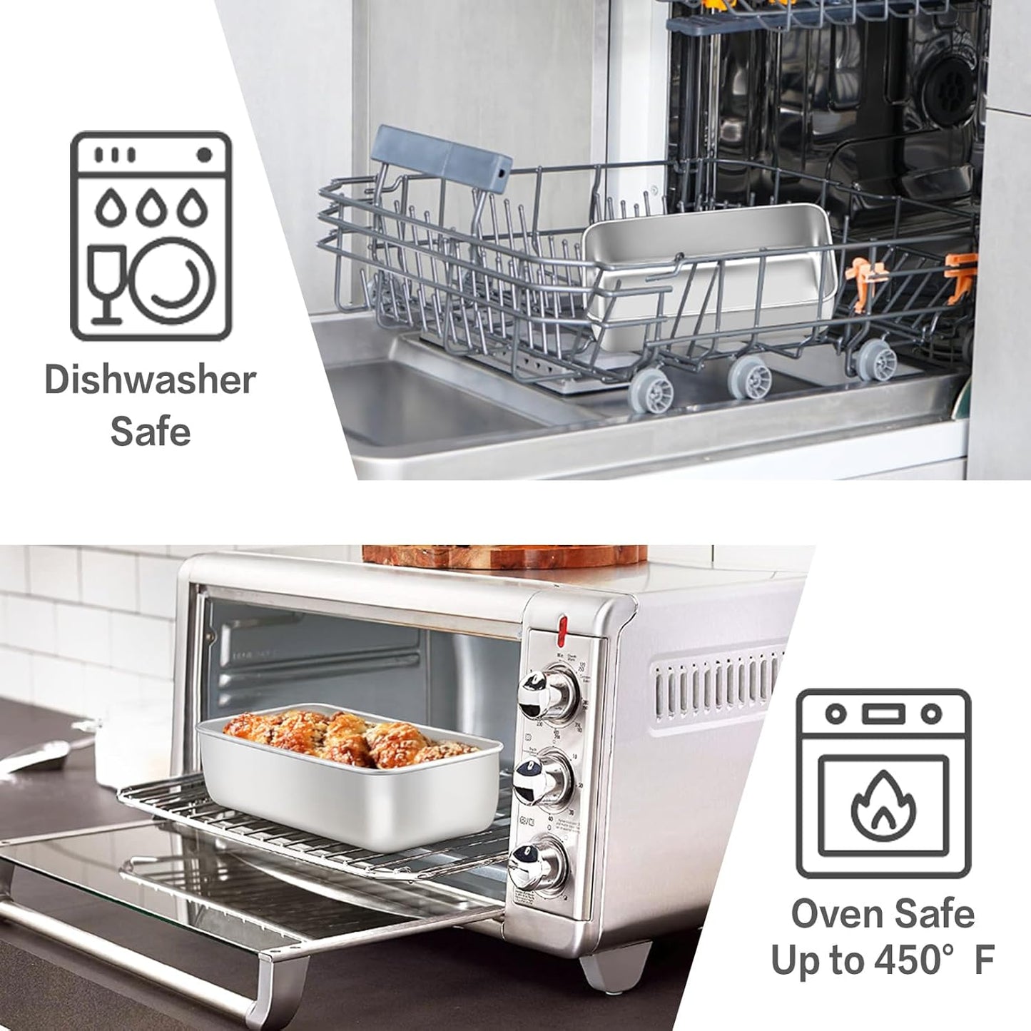 E-far Loaf Pans for Baking Bread 9x5, 12 Pack Stainless Steel Loaf Pan, Rectangle Metal Bakeware Mold for Homemade Banana Bread Meatloaf Brownies, Healthy & Non Toxic, Easy Release & Dishwasher Safe