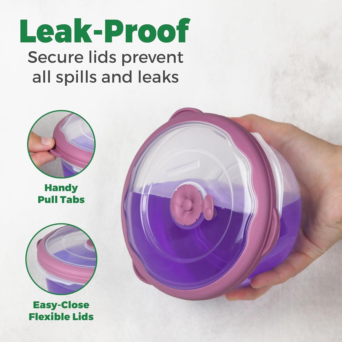 Tribello 3.1 Cup Plastic Bowls Food Storage Container With Lid For Leftovers, Meal Prep, Microwave/Dishwasher Safe, Steam Vent/Air-Tight Lid, For Soup Freezer Storage Set - 25 Oz - 6 Piece Set