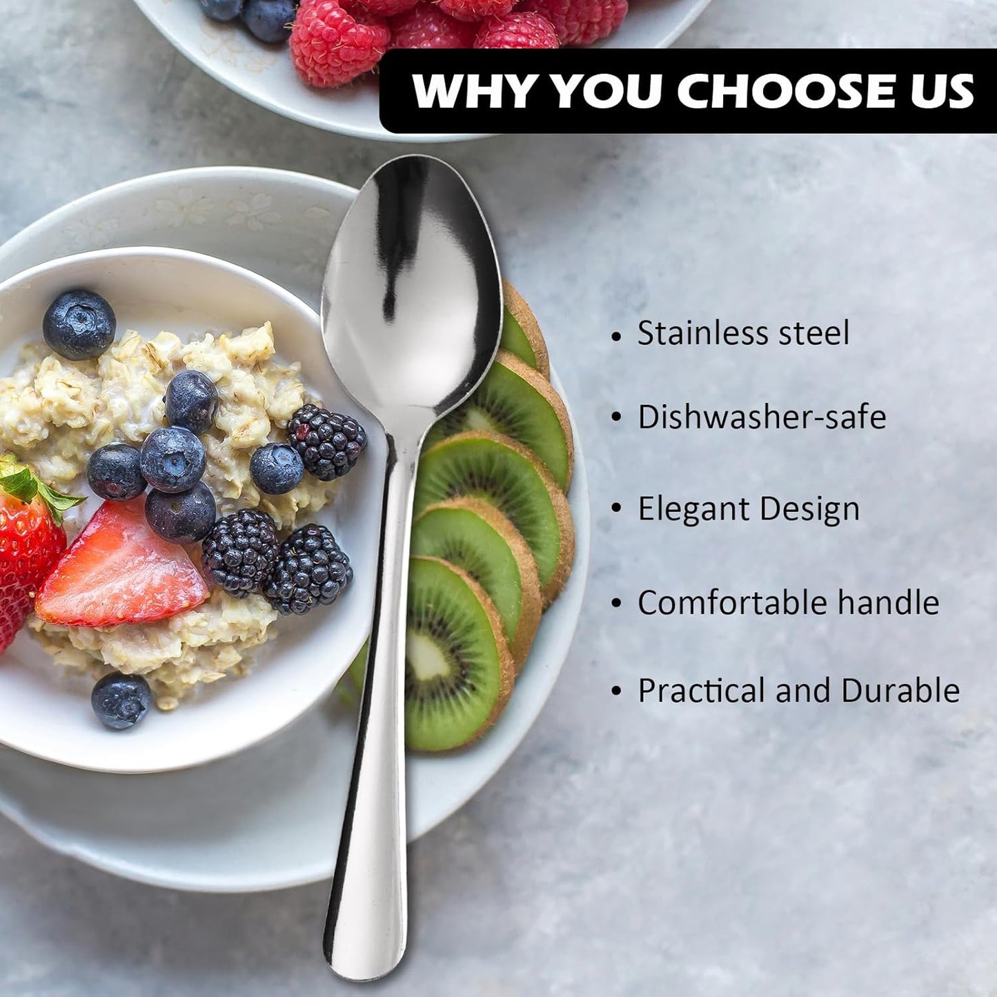 60 PCS Teaspoons Set - Windsor Stainless Steel Tea Spoons 5.9 Inch with Dishwasher Safe Small Spoons,Metal Dessert Spoon,Dinner Spoon Silverware for Home,Kitchen or Restaurant