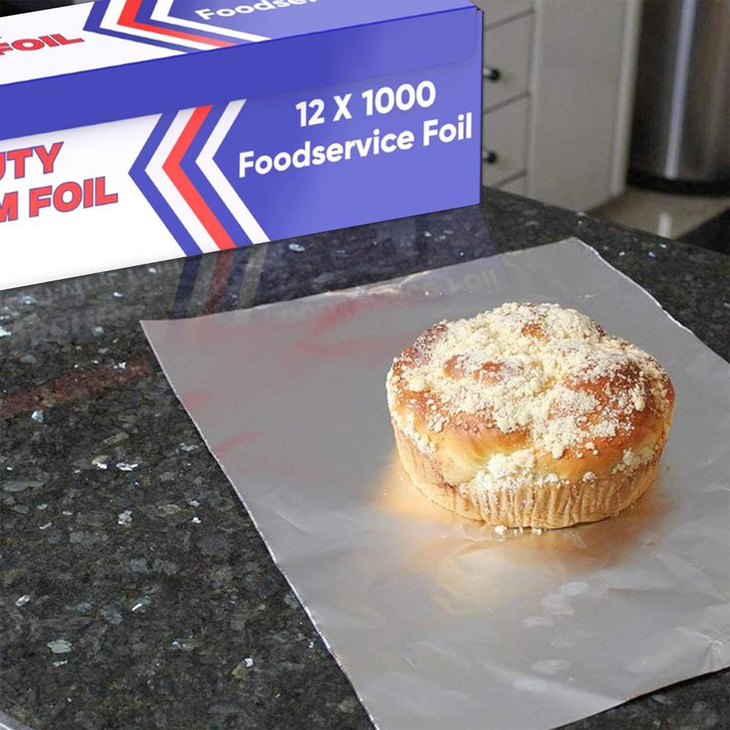 Aluminum Foil Wrap for Food -12 x 1000 FT (2 Box) Heavy Duty Aluminum Foil - BBQ Silver Foil Rolls for Grilling, Roasting, Baking - Perfect for Commercial & Home Use