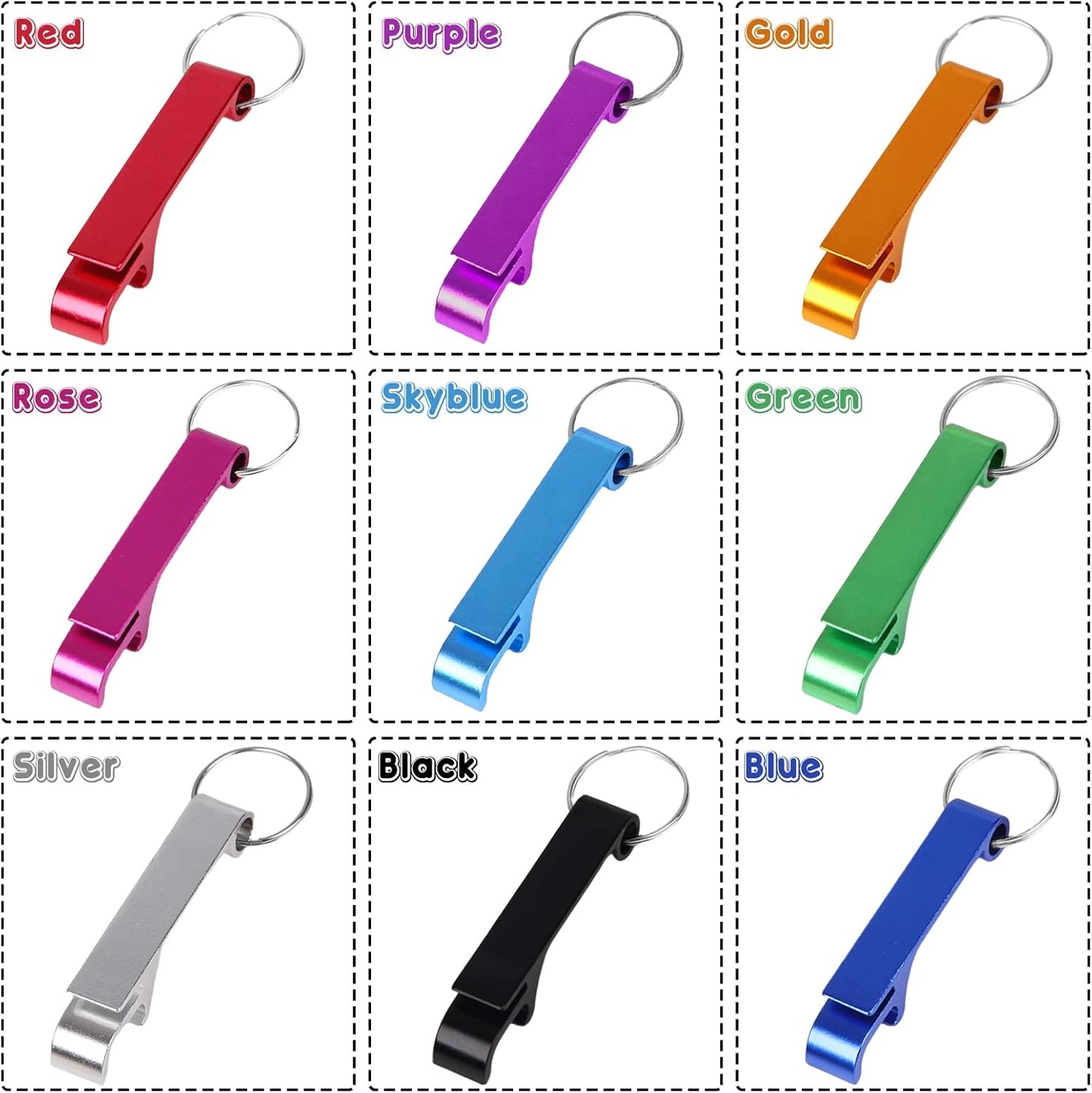 50PCS Personalized Bottle Opener Keychain Bulk Custom Beer Bottle Opener with Logo Text Engraved Wedding Bottle Opener Favors Customized Gifts for Guests Baby Shower Birthday Party-Silver