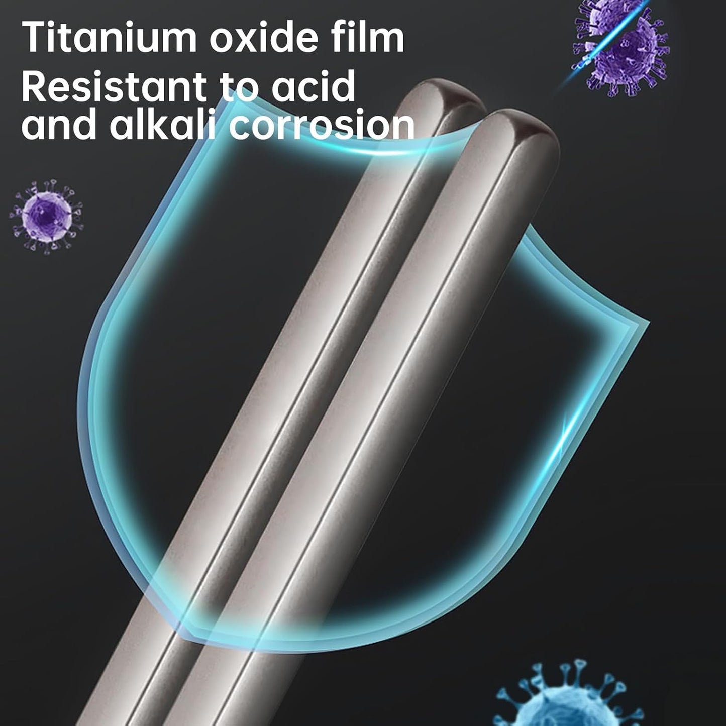 Pure Titanium Metal Chopsticks Reusable 5 Pairs Palillos Chinos Set High-end Tableware, Dishwasher Safe Light and Durable Chopsticks as Gift set