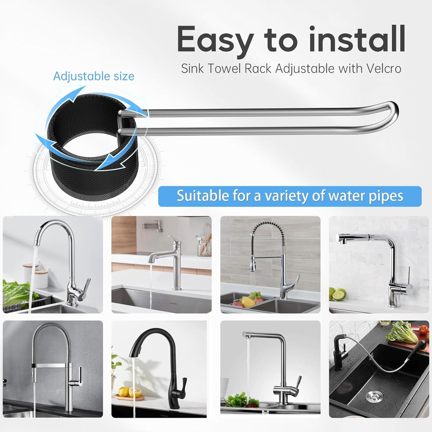 Stylish and Functional Dish Towel Holder - Keep Your Kitchen Rags and Dishcloths Neat and Within Reach with This Sink Dish Cloth Holder and Storage Rack! (2, Silvery)