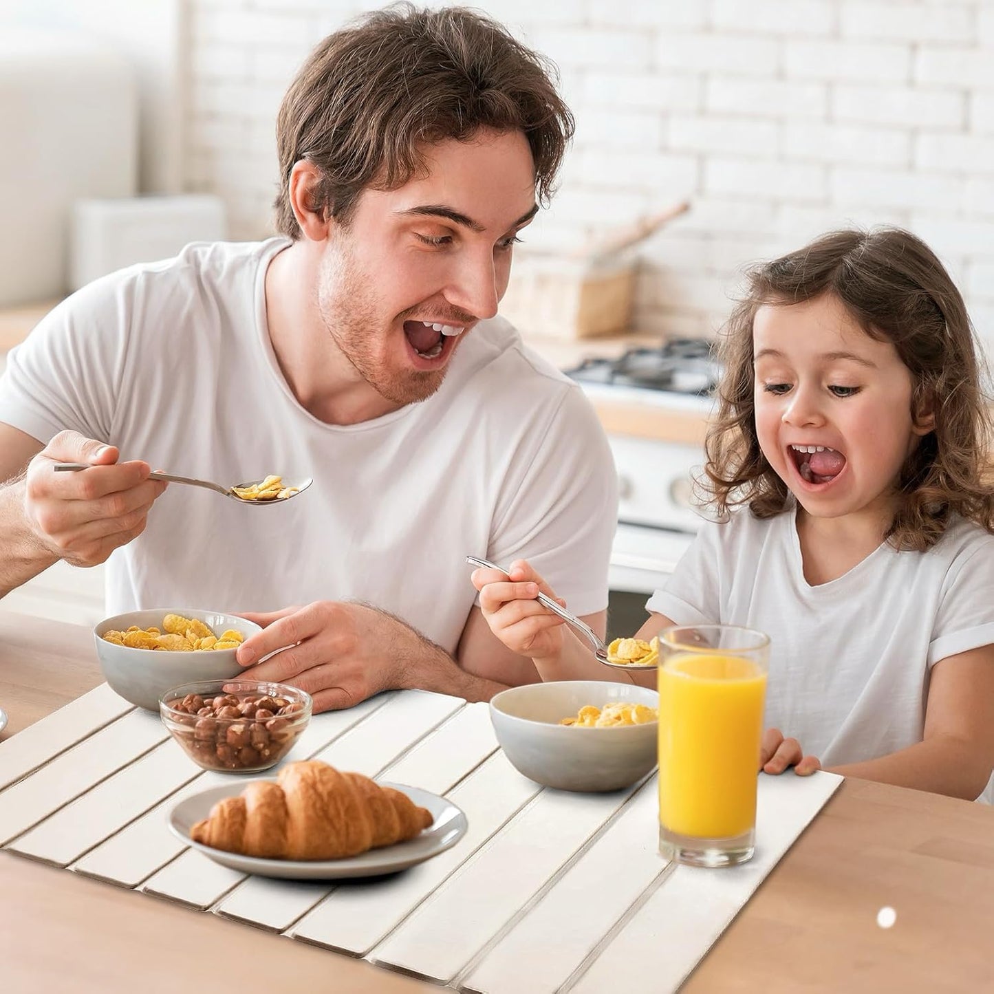 Large Stone Dish Drying Mat for Kitchen Counter, 24" x 16" Stone Drying Mat Foldable Quick Dry Absorbent Diatomaceous Earth Bath Mat Countertop Fast Dry Pad for Kitchen Dishes Bottles Cups Bathroom