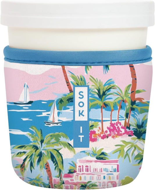 Sok It IceCreamSok Insulated Neoprene Cover (Beachside Bliss, Tapered Ice Cream Pints)