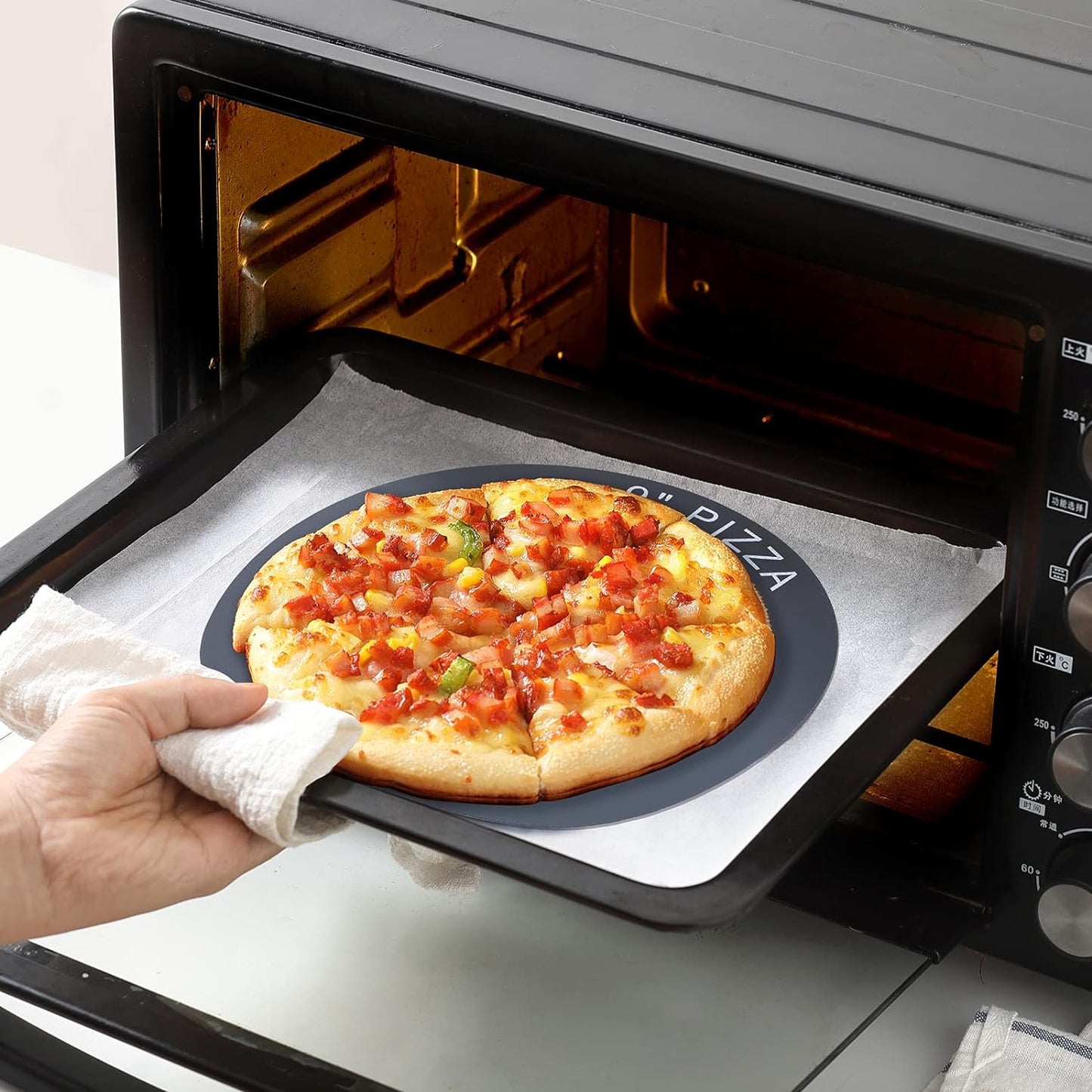 Silicone Baking Mat Set of 6, GUANCI Grade Food Baking mats Non-Stick Reusable Pizza Bakeware Mat for Making Macaroon, Pizza, Cookie, Pastry, Bread, Bun(Grey)