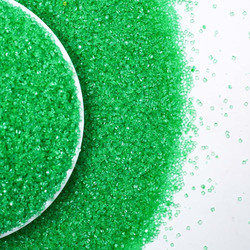 Kasvan Green Sanding Sugar Sprinkles - Edible Sugar Crystals, Baking Cake Decorations, Ice Cream Toppings cupcake Decorating, Wedding Party Chirstmas Supplies, 85g/3.2oz