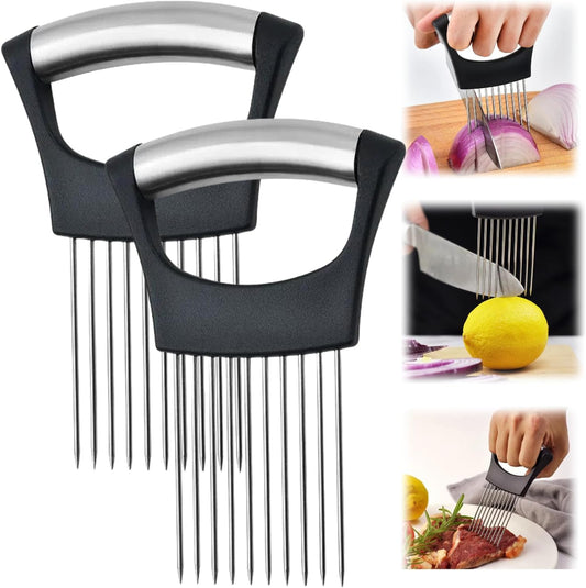 2025 Upgraded Onion Slice, New Stainless Steel Onion Chopper for Slicing, Chopper Slicing Assistant Tool, Cutter for Slicing of Meat, Onion, Potato, Tomato Kitchen Gadgets (2)