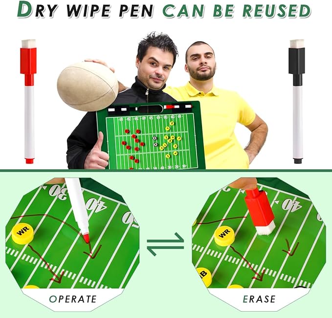 Keweis Magnetic Football Dry Erase Coaches Board 24 Magnets