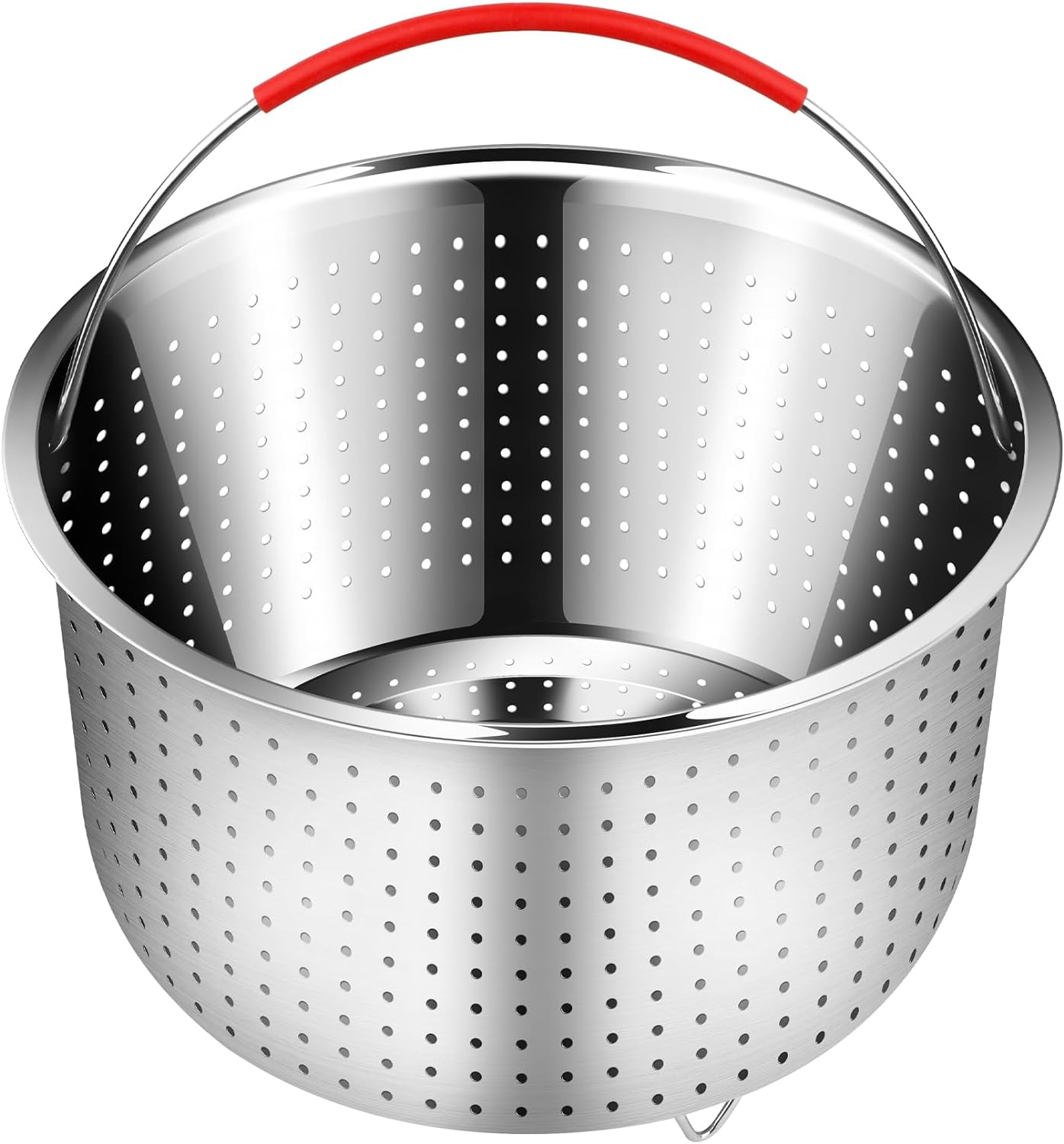 REDANT Mesh Strainer and Vegetable Steamer Basket for Pot, Instant Pot Accessories 8Qt, Stainless Steel Veggie Steamer for Cooking Broccoli, Eggs, Pasta, Quinoa - With 2 Silicone Gloves, 8 Quart