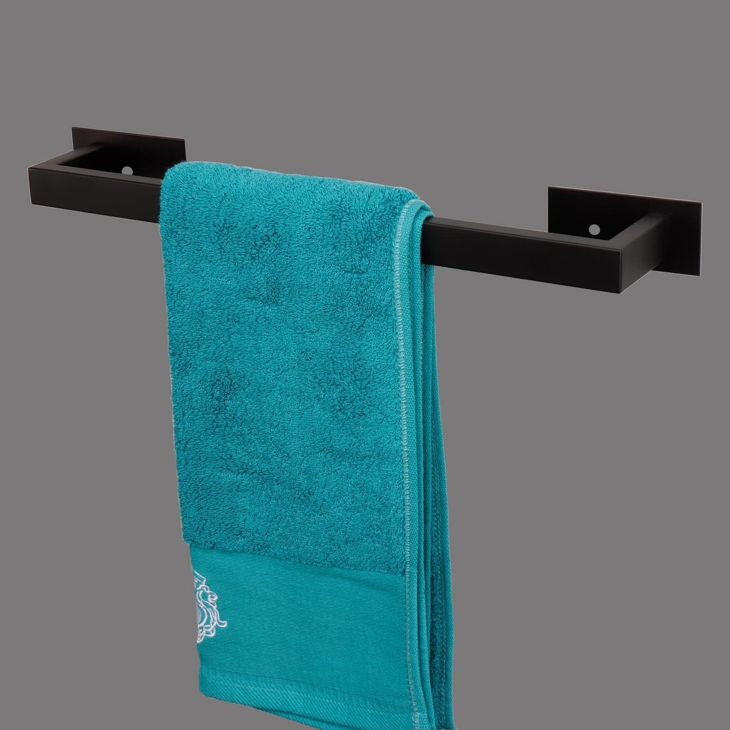 Bathroom Towel Bar Self Adhesive, No Drilling Towel Rack Easy to Install, Hand Towel Holder Made of Premium Stainless Steel Sticky on Hand Towel Hanger for Kitchen, Toilet.(17.7IN, Black)