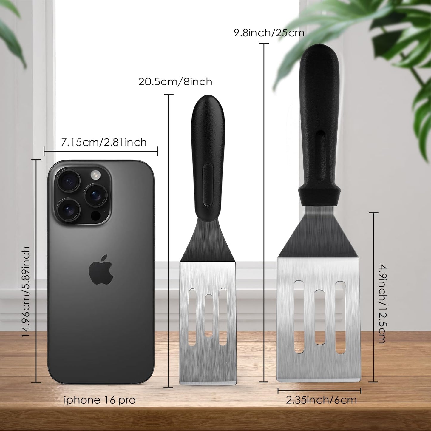 Metal Spatulas 1 PC, Stainless Steel Spatula with Heat Resistant Handle, 9.8 Inch Stainless Steel Spatula Ideal for Desserts, Pancakes, Eggs, Griddle Scraper or BBQ