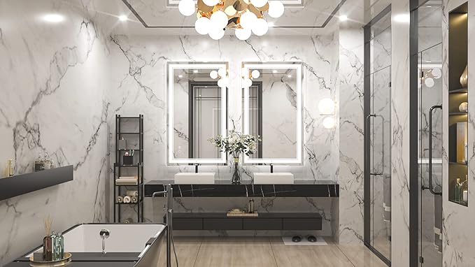 Keonjinn LED Bathroom Mirror with Lights 40 x 24 Inch IP54, Tempered