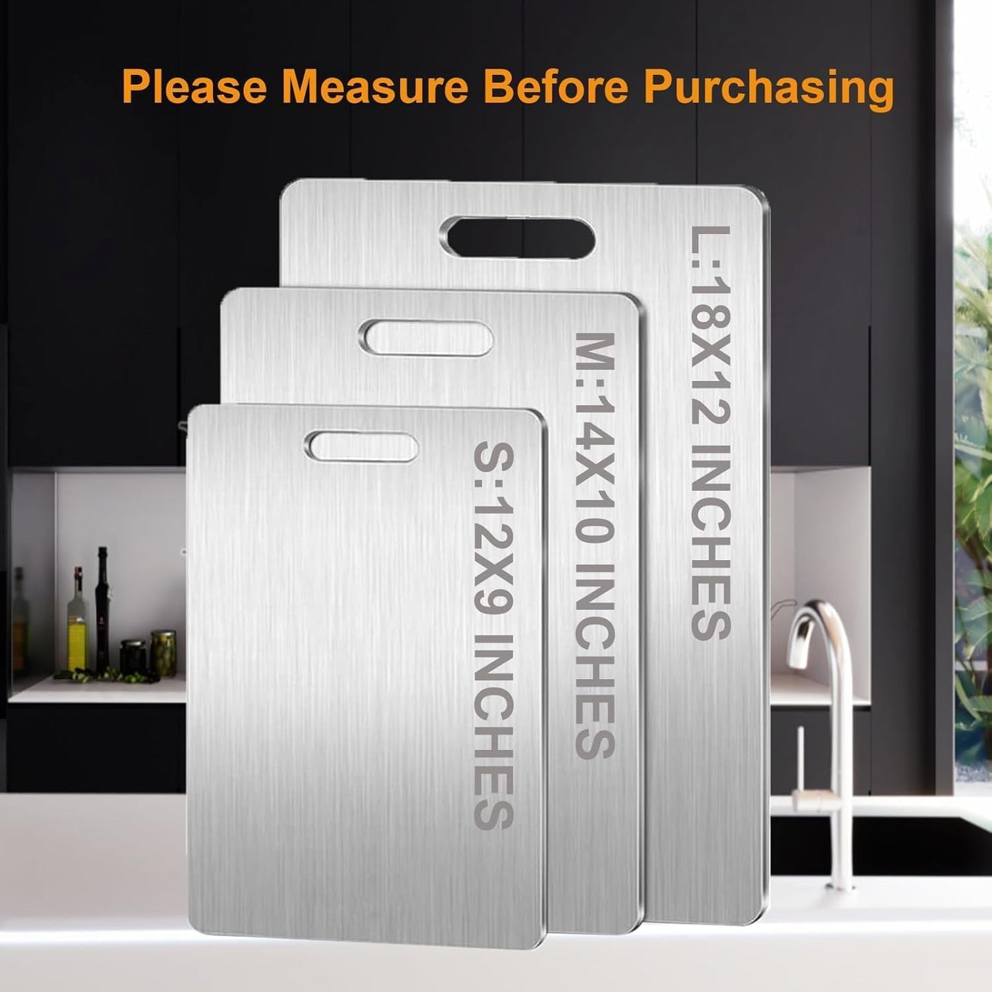 Titanium Cutting Boards for Kitchen - 100% Pure Titanium Cutting Board - Double Sided Food Grade Quality Cutting Boards - Easy to Clean and Store (14"L x 10"W)