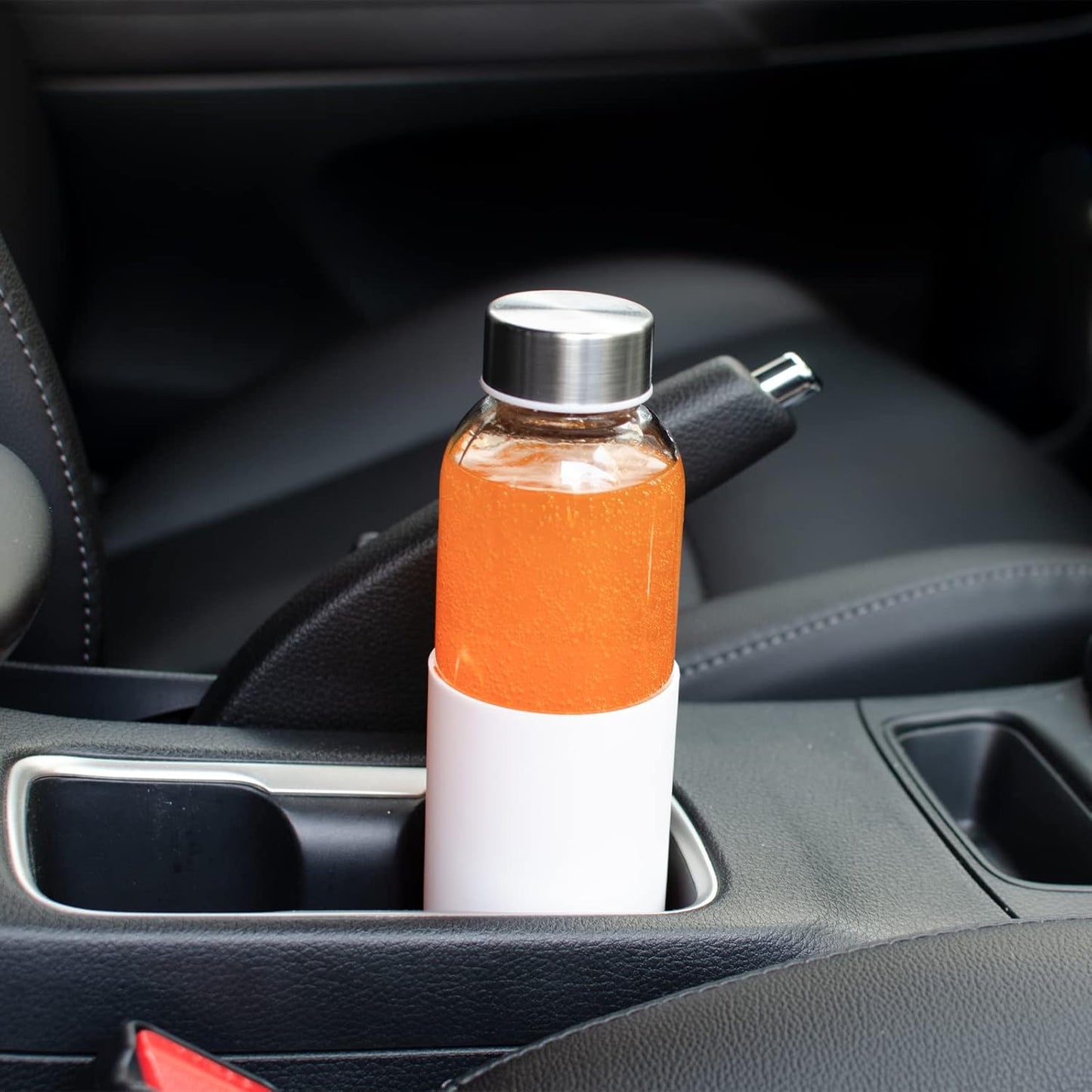 18 oz Glass Bottles with Lids and Silicone Sleeve, Reusable Glass Juice Bottles with Stainless Steel Cap for Juicing, Refrigerator,100% Leak Proof, BPA Free,Glass Water Bottles Set of 10