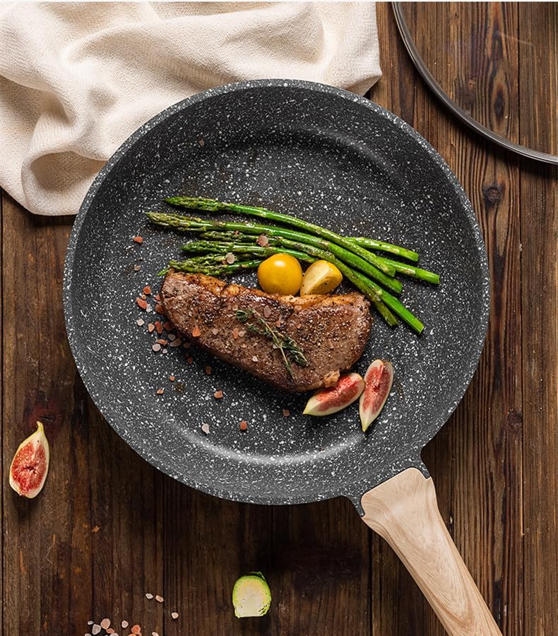 11 Inch Nonstick Skillet Frying Pan Egg Pan Omelet Pan, Nonstick Cookware Granite Coating, 100% PFOA free Cookware Pan, Healthy Nonstick Stone Frying Chef's Pan Skillet