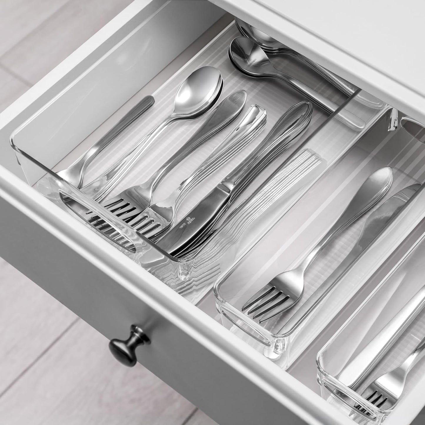 Sorbus Clear Plastic Organizing Bins 10-Pack, Clear Bins, Refrigerator & Pantry Organizer