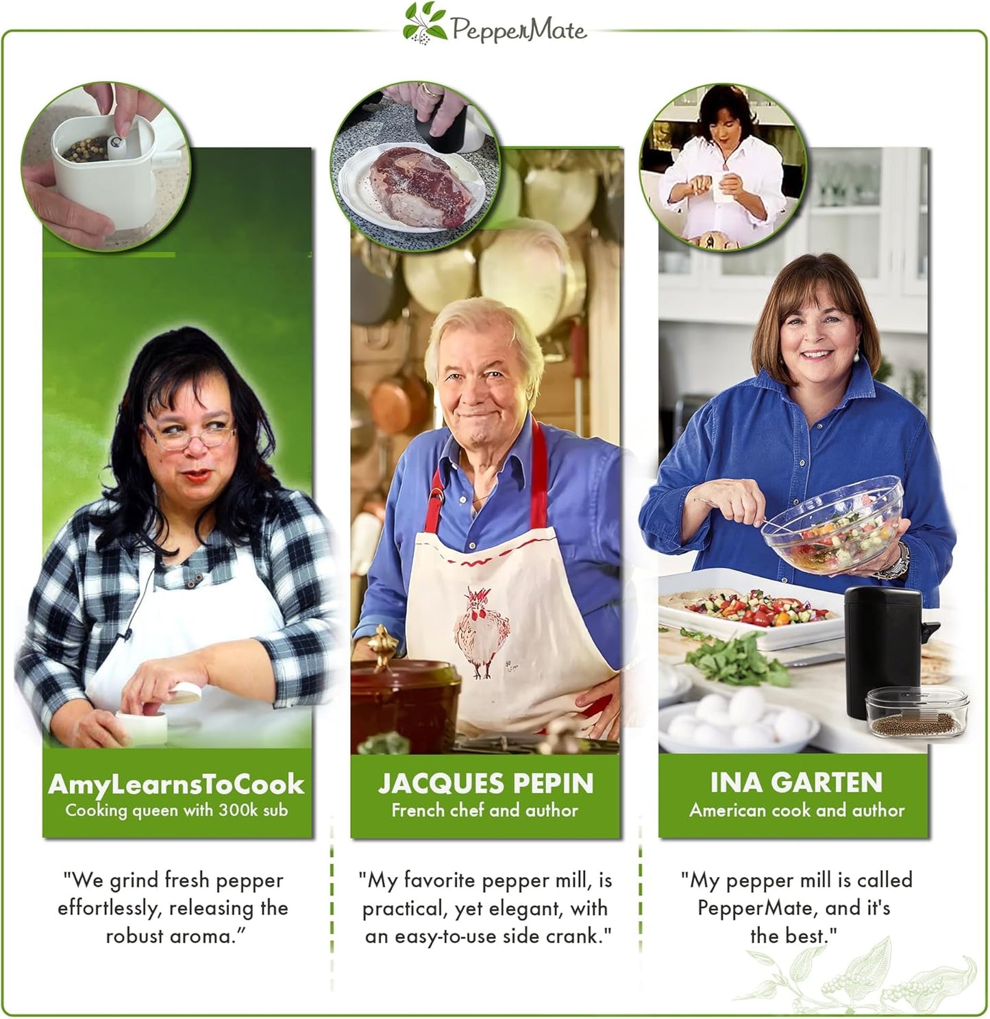 Traditional Pepper Grinder Mill - Manual, High-Efficiency Salt and Pepper Grinder Set - Durable, Adjustable Coarseness Pepper Mill Grinder - Easy to Use(Aqua)