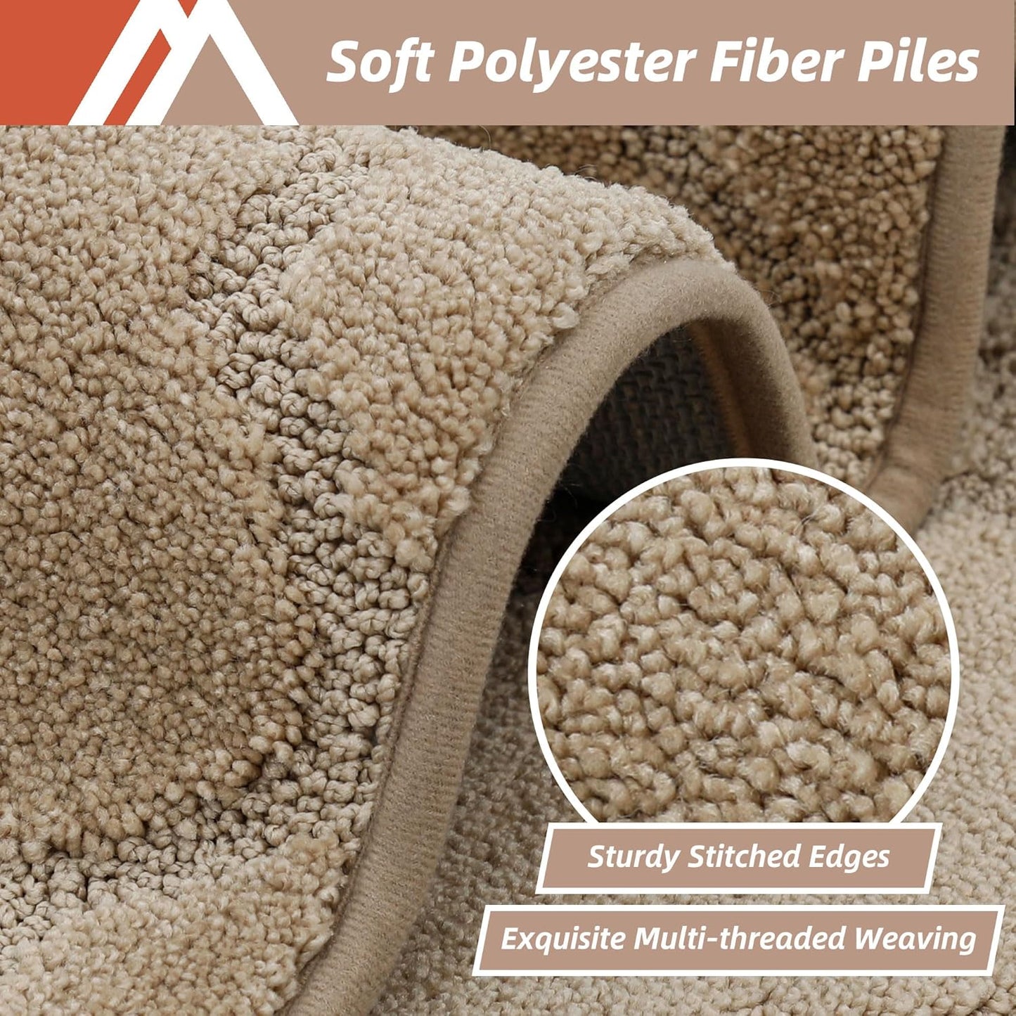 COSY HOMEER Soft Kitchen Floor Mats for in Front of Sink Super Absorbent Kitchen Rugs and Mats 20"x79" Non-Skid Kitchen Mat Standing Mat Washable,Polyester,Beige