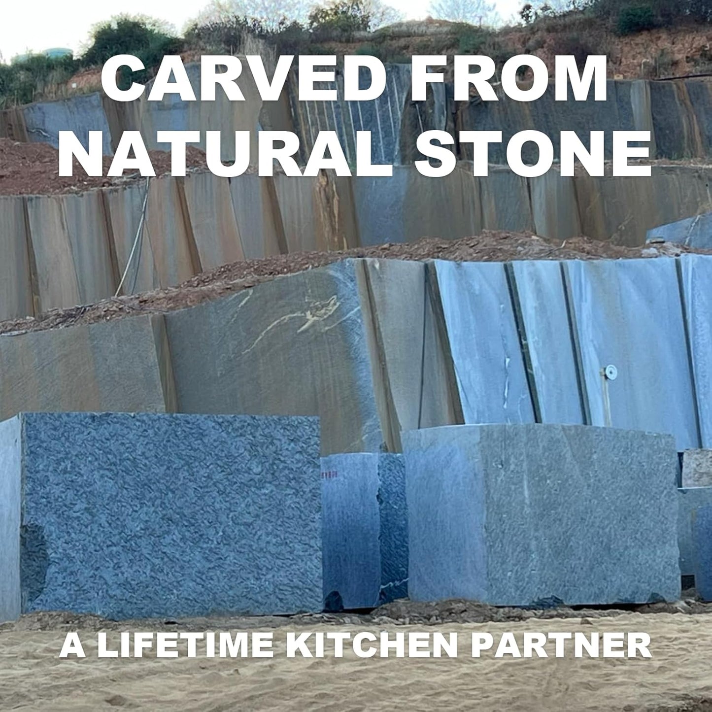 Koville Granite Mortar and Pestle Set, 6.3"-2 Cups Stone Grinder Bowl for Guacamole, Salsa, Pill Crusher, Spice, Herb, Garlic, Nut, Heavy Duty Grinder for Kitchen