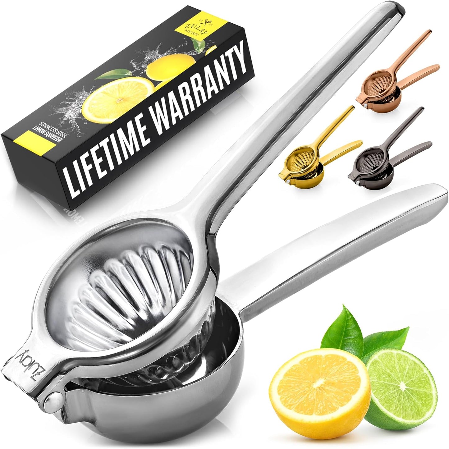 Lemon Squeezer Stainless Steel with Premium Quality Heavy Duty Solid Metal Squeezer Bowl - Large Manual Citrus Press Juicer and Lime Squeezer Stainless Steel - by Zulay Kitchen