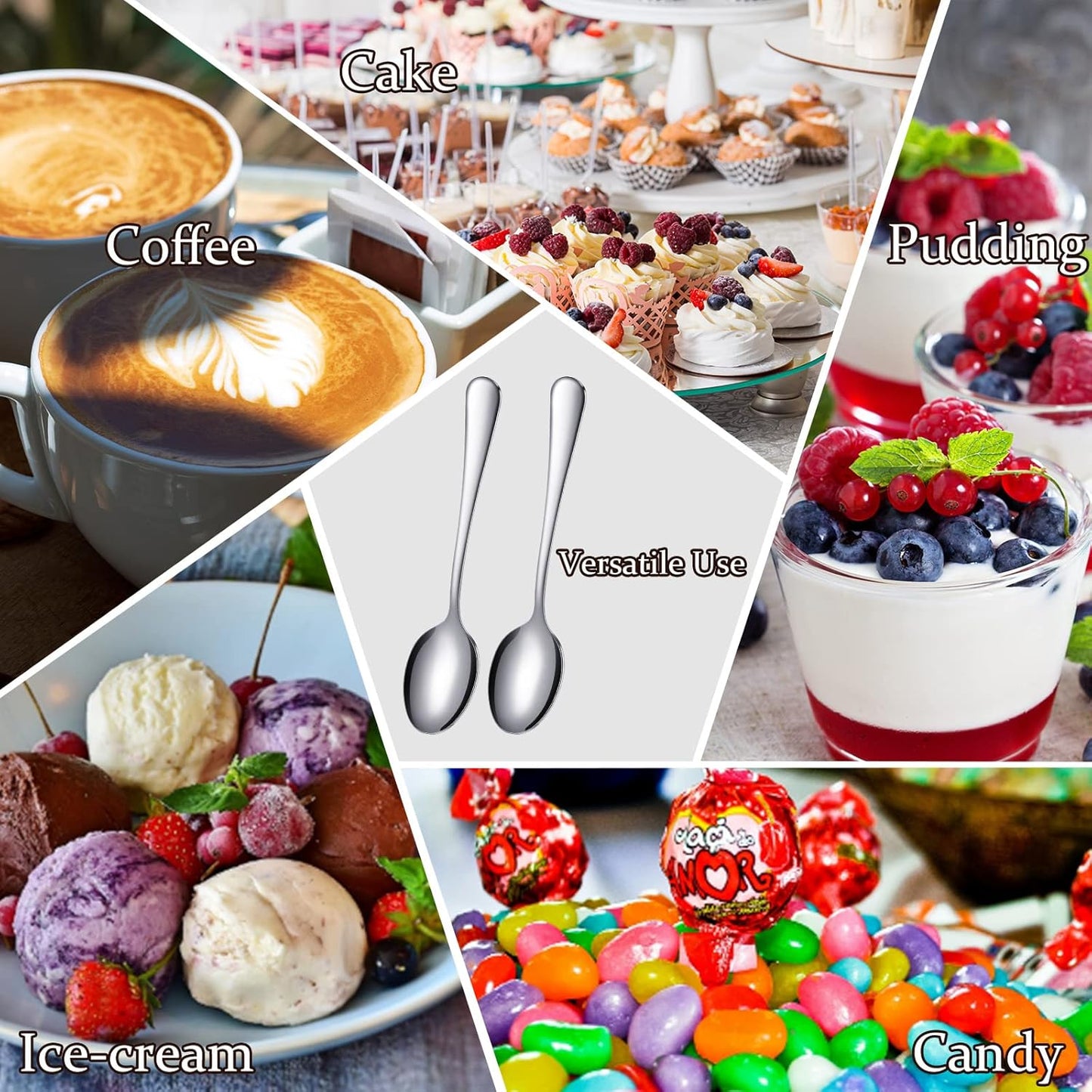 100 Pcs Demitasse Espresso Spoons Stainless Steel Bulk, 4.33'' Small Mini Coffee Tasting Dessert Spoons for Kitchen Dessert, Tea, Appetizer, 1.18'' Wide(Classic Style,Silver)