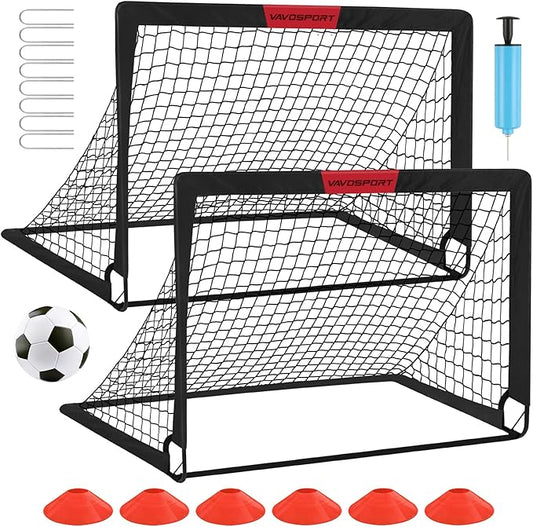 Kids Soccer Goals for Backyard Set - 2 4' x 3' Portable
